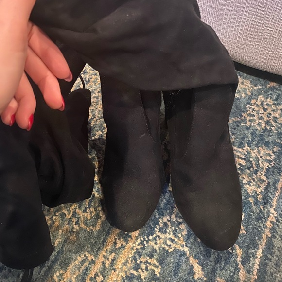 Lulus So Much Yes Black Suede Over the Knee Boots - Picture 10 of 13